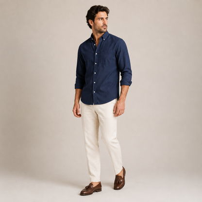 Casual Cotton Shirt Men Summer