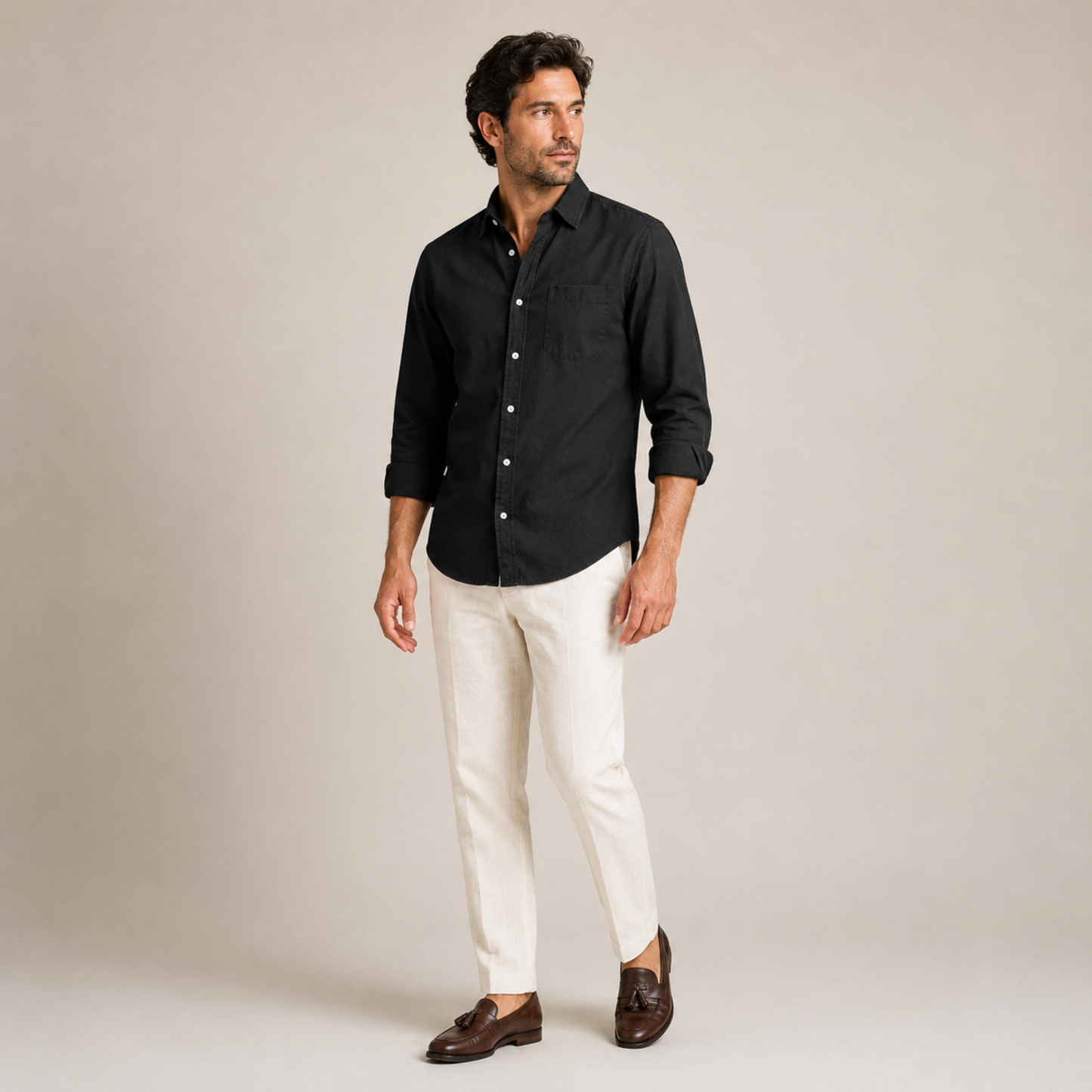 Casual Cotton Shirt Men Summer
