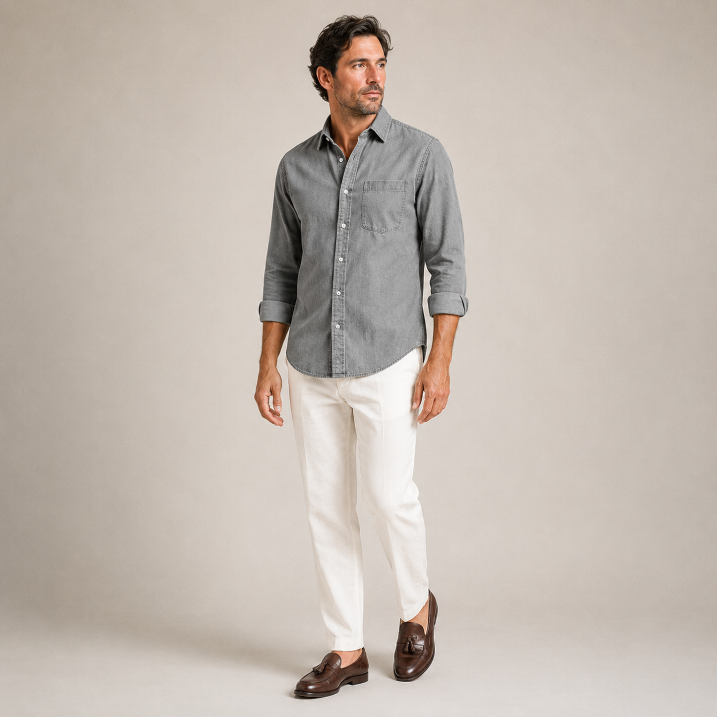 Casual Cotton Shirt Men Summer
