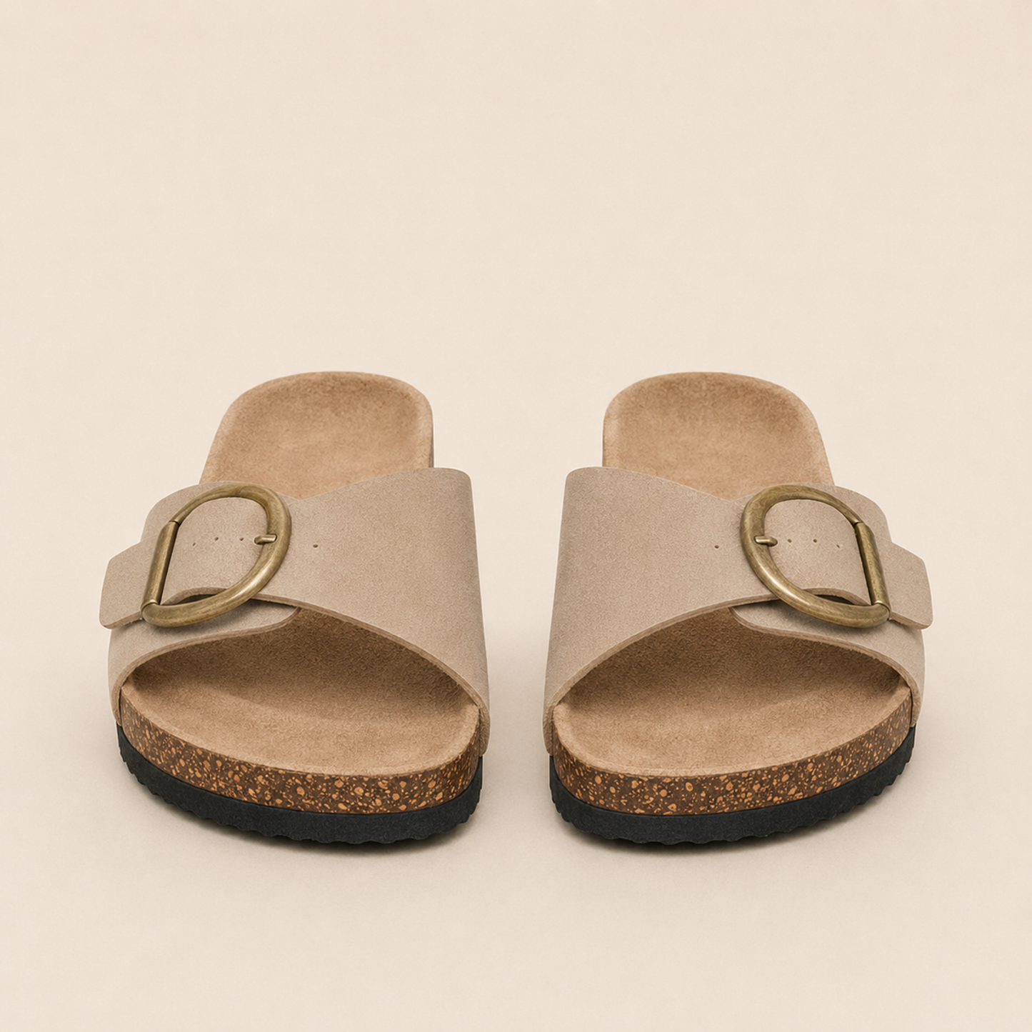 Wide Adjustable Buckle Cork Sandals Women Summer