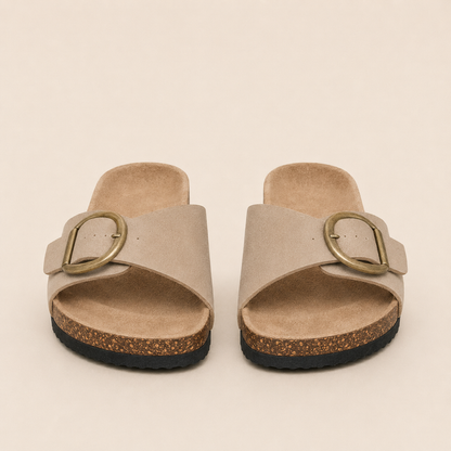 Wide Adjustable Buckle Cork Sandals Women Summer