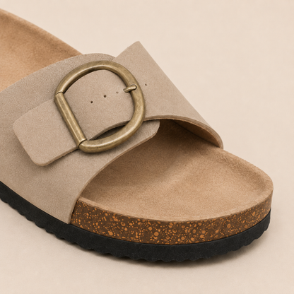 Wide Adjustable Buckle Cork Sandals Women Summer