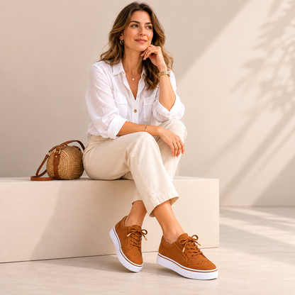 Premium Leather Orthopedic Sneakers Women Casual