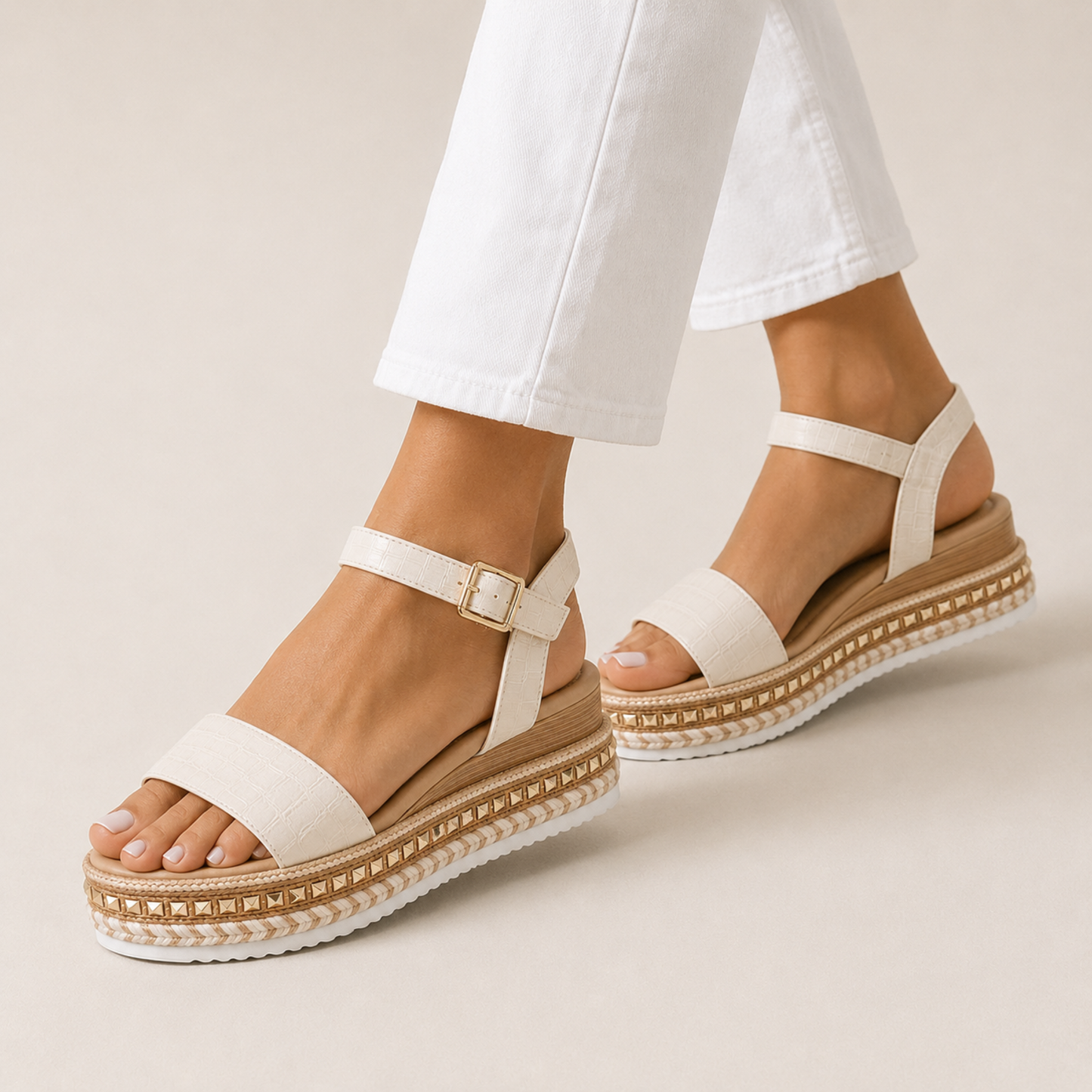 Textured Sole Platform Sandals for Women Summer