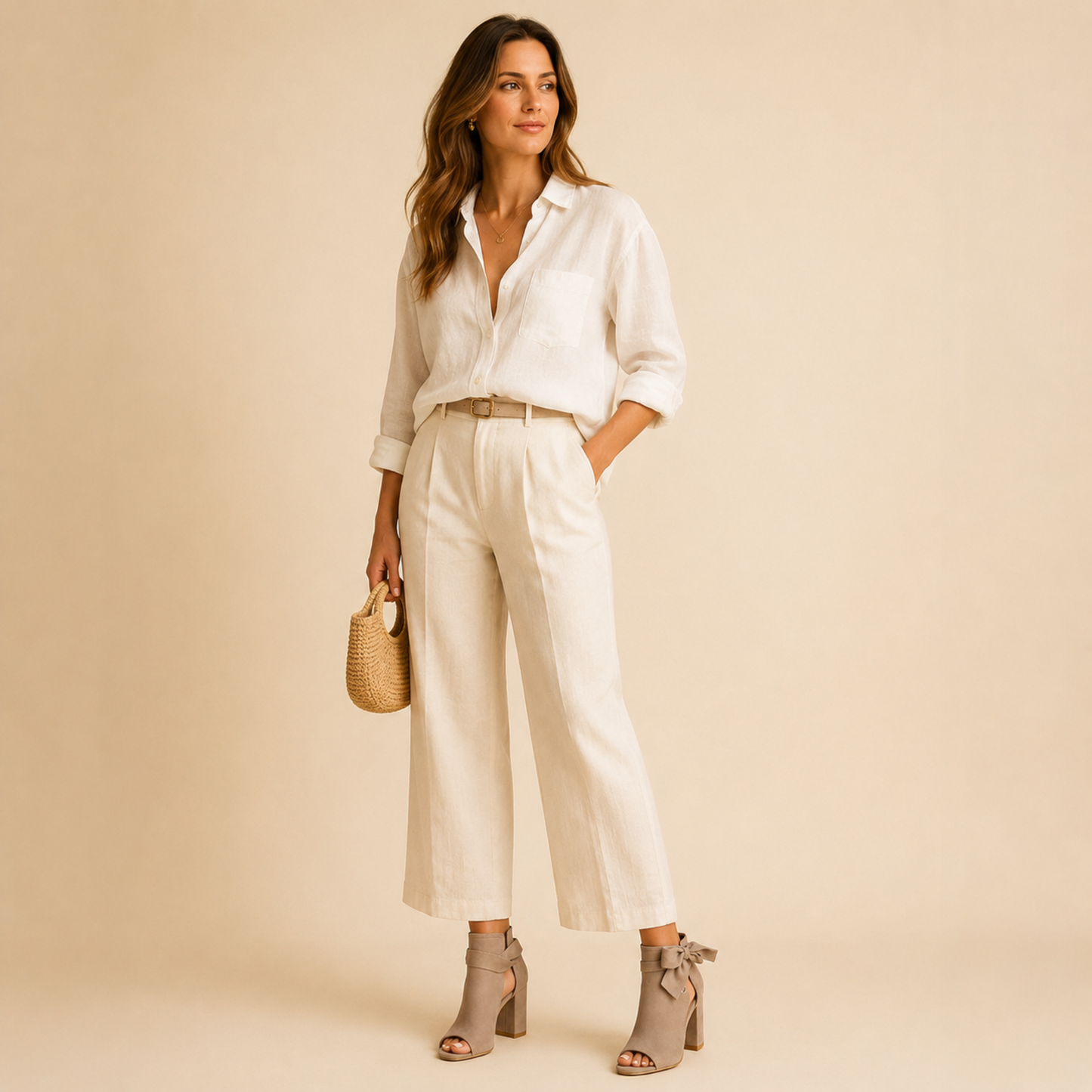 Elegant Suede Block Heel Sandals Women Summer
