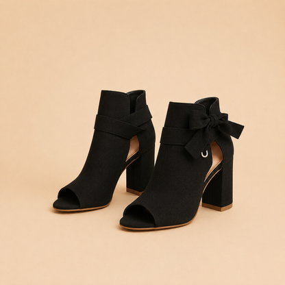 Elegant Suede Block Heel Sandals Women Summer