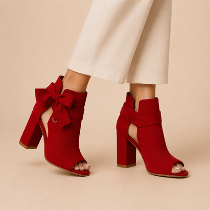 Elegant Suede Block Heel Sandals Women Summer