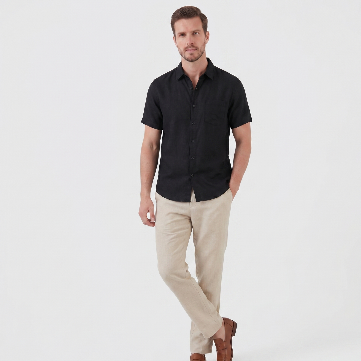 Lightweight Linen Shirt Men Summer