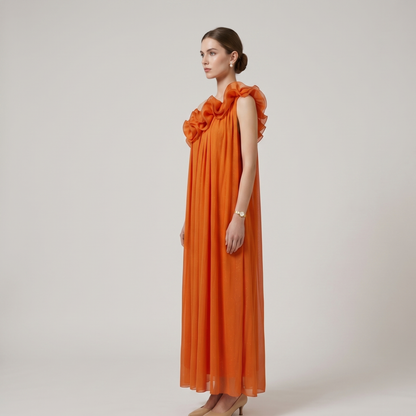 Radiant One-Shoulder Floral Maxi Dress Elegant Summer Gown for Women