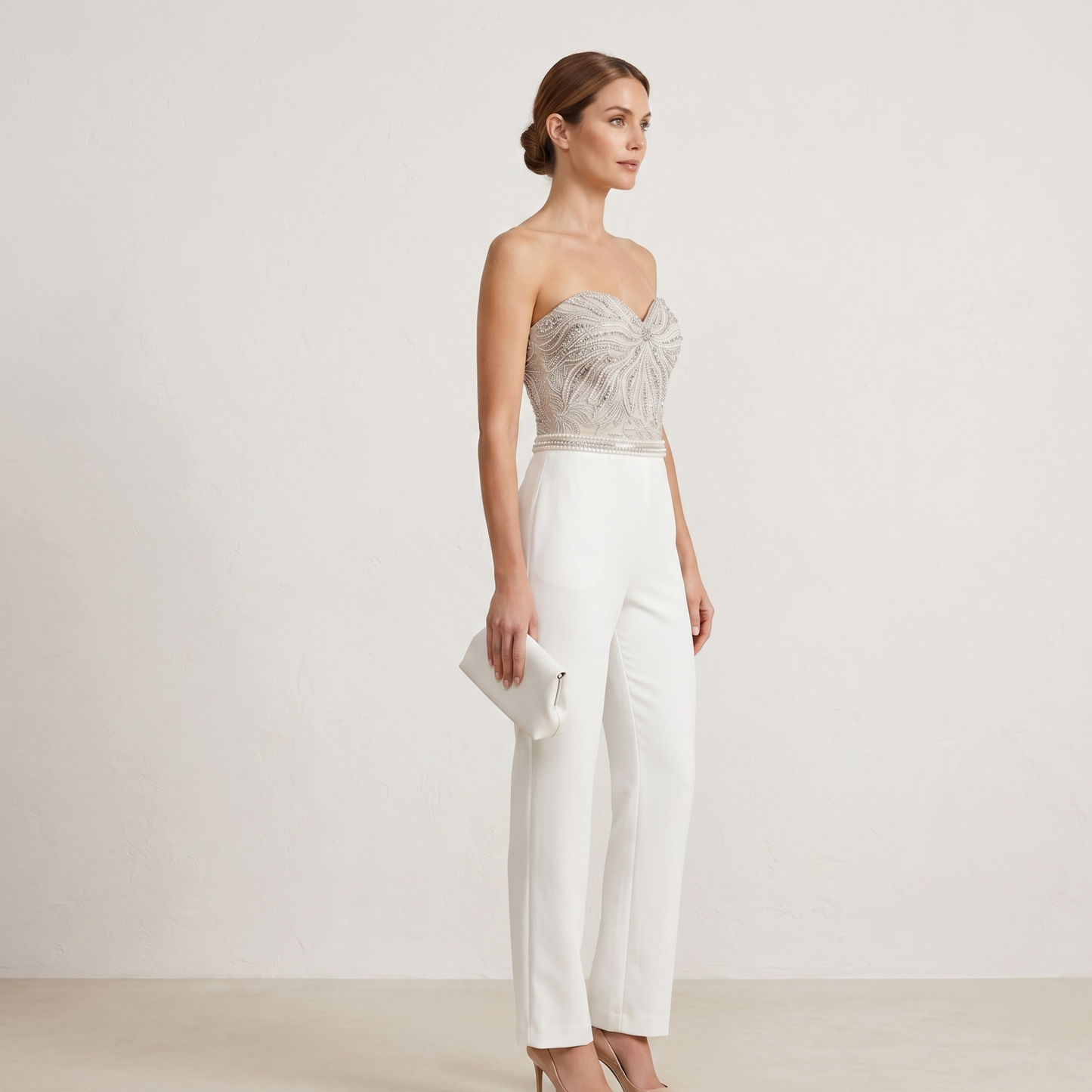 Strapless Sequin Jumpsuit Evening