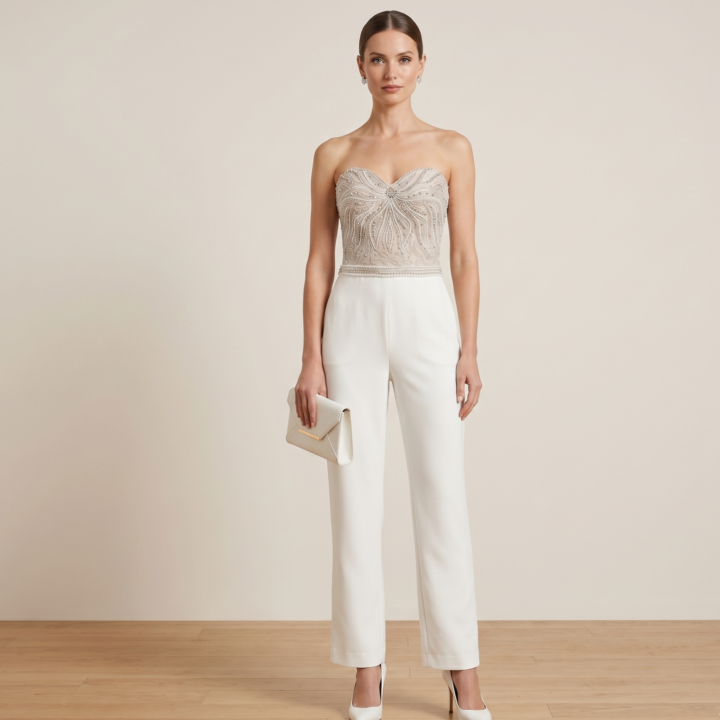 Strapless Sequin Jumpsuit Evening