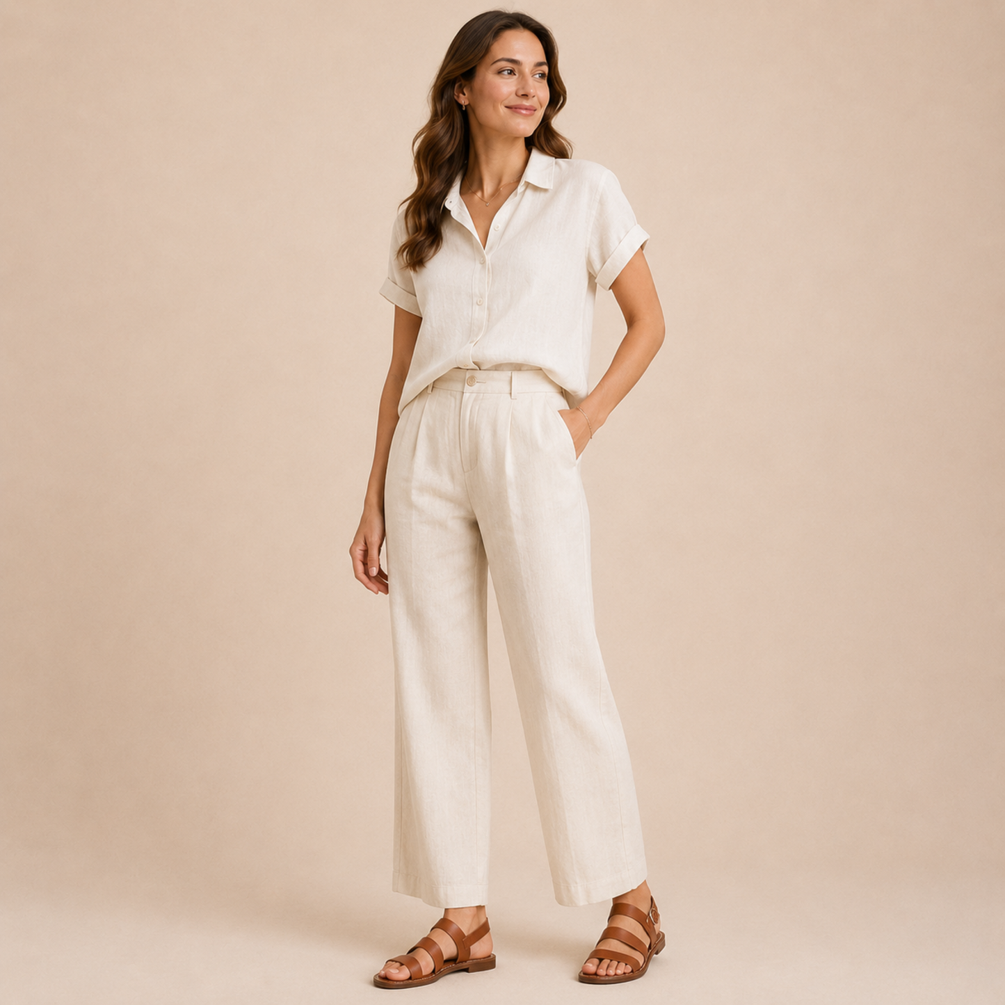 Three-Strap Vegan Leather Sandals Women Summer