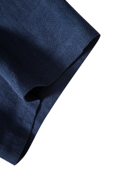Textured Short Sleeve Shirt and Relaxed Trousers Men's Summer Set
