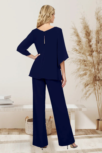 Elegant Loose-Fit Evening Pant Set