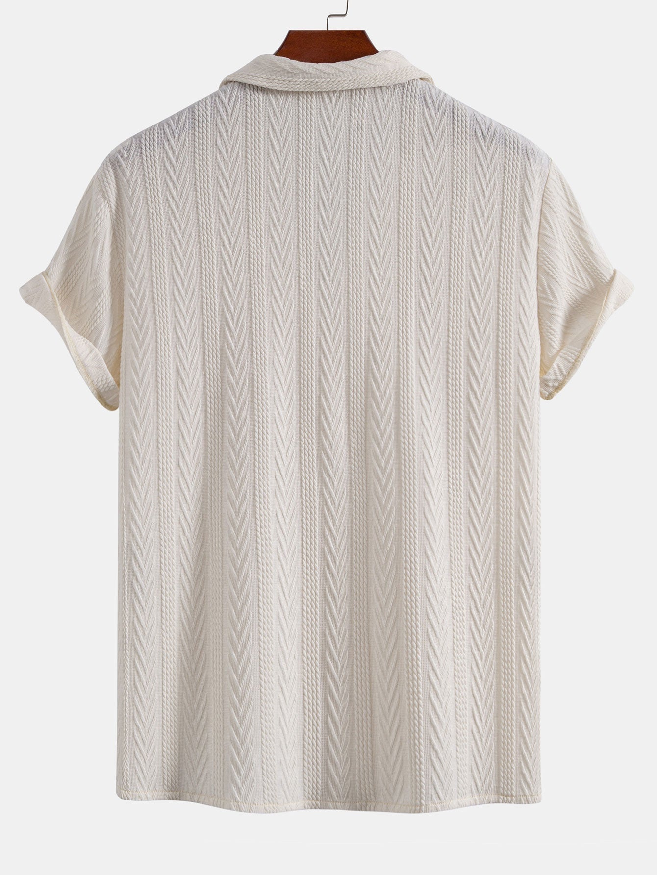 Textured Short Sleeve Shirt and Relaxed Trousers Men's Summer Set