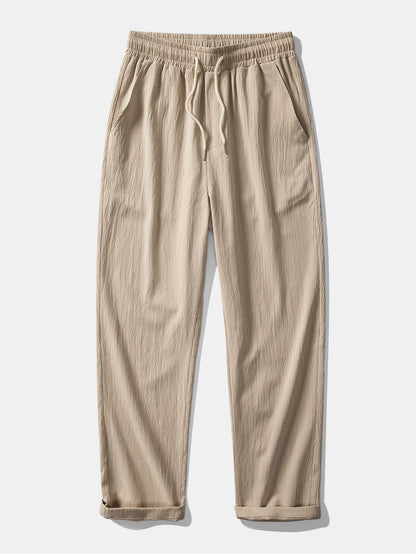 Textured Short Sleeve Shirt and Relaxed Trousers Men's Summer Set
