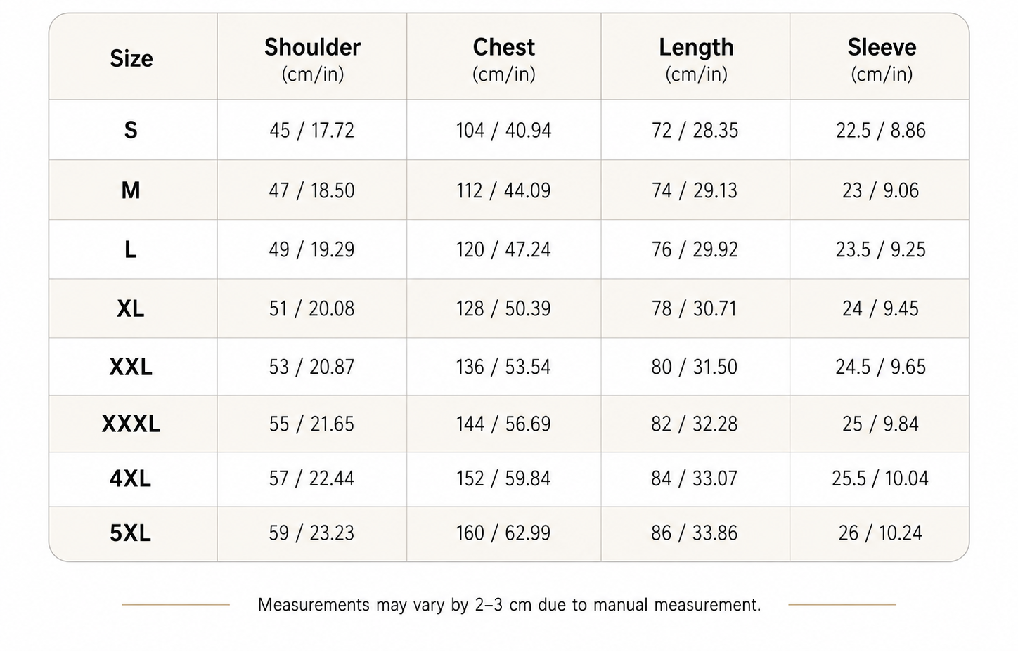 Size Chart