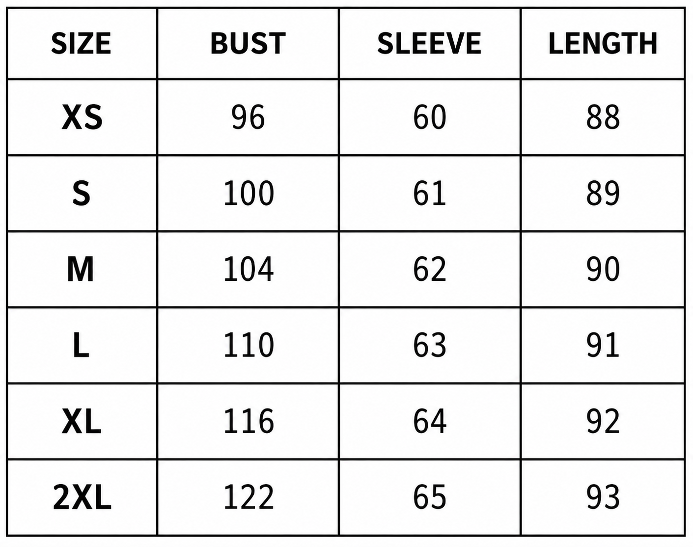 Size Chart